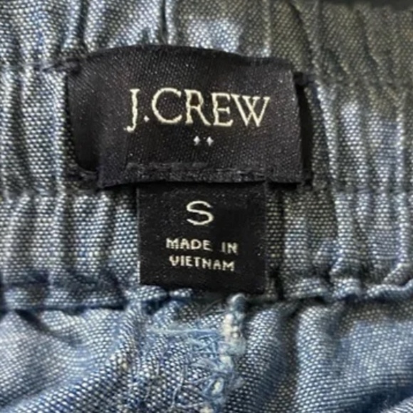 J. Crew Blue Chambray Drawstring Pull Up Shorts (Size Small) - Picture 12 of 12